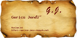 Gerics Jenő névjegykártya